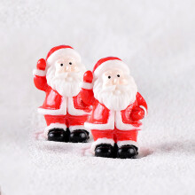 Santa Snowman Micro Snow Display Resin Craft 2PCS