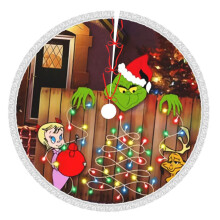 Grin-Ch Christmas Tree Skirt 48 Inch Rustic Holiday Decor
