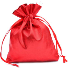 Silky Satin Gift Bags Drawstring Jewelry Pouches 50 pcs Red