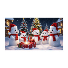 Candy Cane Snowman Ballpoint Pens Blue Ink 24 Pack