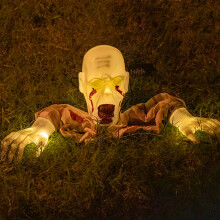 Halloween Outdoor Lighted Skeleton Arms Stake with Face