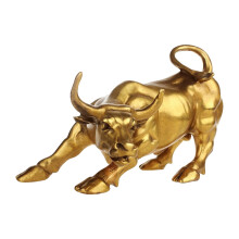 Brass Wall Street Bull Statue Handmade Copper 1pc