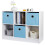 Étagère de rangement à 6 cubes, blanche et bleue 1