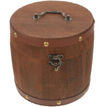 Vintage houten theedoos met deksel – 18x15x15 cm