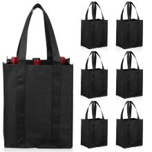 Bolsa de transporte para 6 botellas de vino – Negra, de tela no tejida