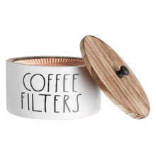 Porte-filtre à café en bois avec couvercle - Style rustique
