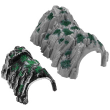 Miniatuurtunnel voor modeltreinen, plastic, 2 stuks
