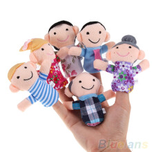 Weiche Plüsch-Fingerpuppen, Familienset, 6-teilig