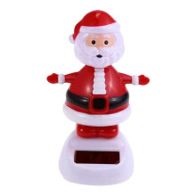 Figurine à tête branlante pour tableau de bord de voiture jouet solaire de Noël dansante