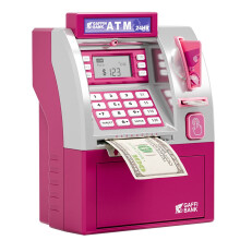 ATM Machine with Smart Card Counting, Large Password Bank, Vintage In-and-Out Burger Design, Candy & Kitty Game Bank – Compatible with Machine