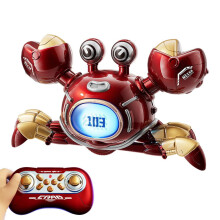 Remote Control Crawling Crab Toy, Sensory Walking Musical Toy with LED Lights & Music, Rechargeable, Obstacle Avoidance, Birthday Gift for Toddler