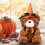 Halloween Teddybeer Pluche Decoratie Fluweel 1 stuk 1