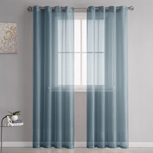 Cortinas semitransparentes de lino, 249 cm de largo, 1 panel.