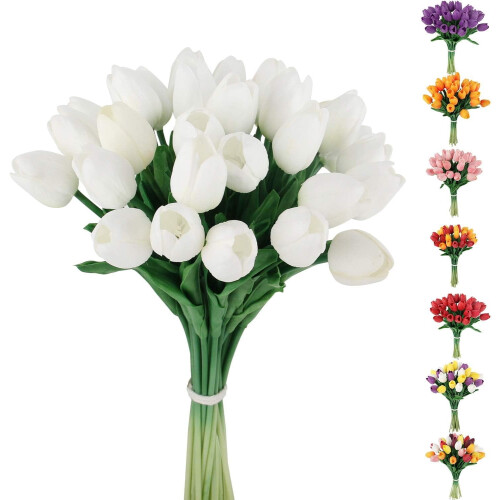 30 tulipani artificiali effetto "tocco reale" – 34 cm, viola lavanda