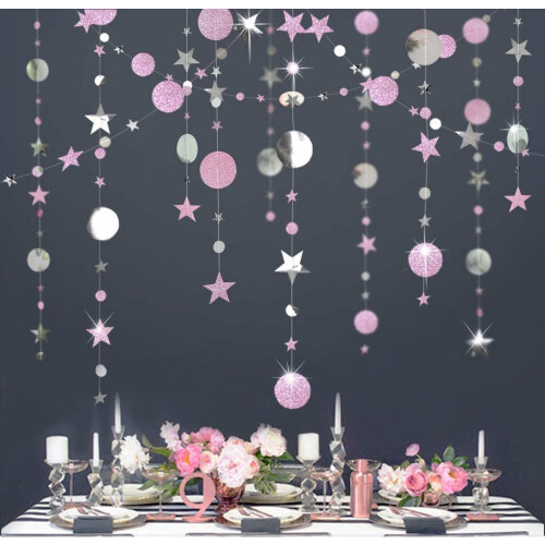 Glittersterren cirkelslinger voor kinderverjaardag (3 meter)