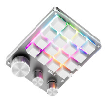 16-Tasten-Tastatur mit 3 Drehknöpfen 132  105  36,5 mm Weiß 200 mAh