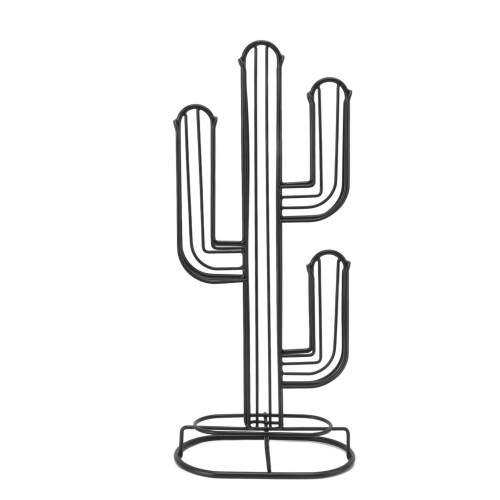 Cactus Coffee Pod Holder Black Iron 48 Pods
