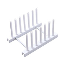 Escurridor de plástico para platos y tapas, color blanco.