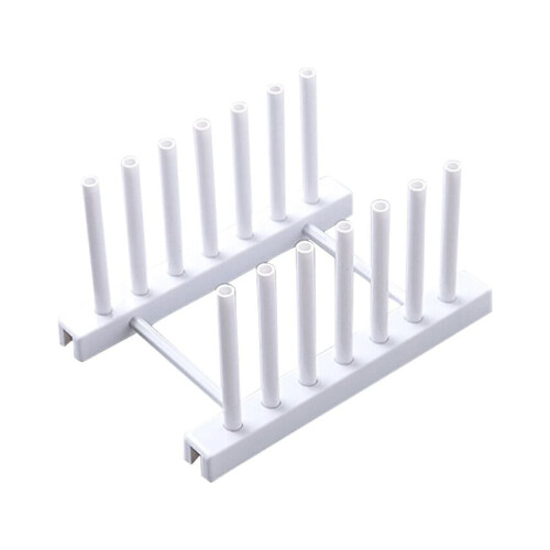 Escurridor de plástico para platos y tapas, color blanco.