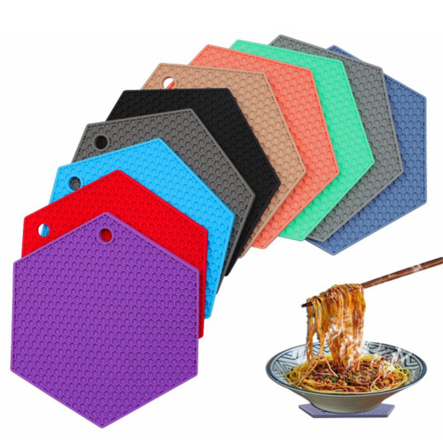 Silicone Pot Holder Heat-Resistant Grey 2-Pack