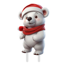Christmas white bear garden decoration 1 piece