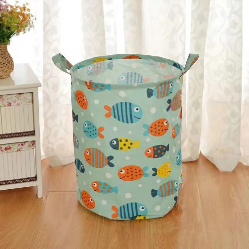 Collapsible Canvas Laundry Hamper with Handles