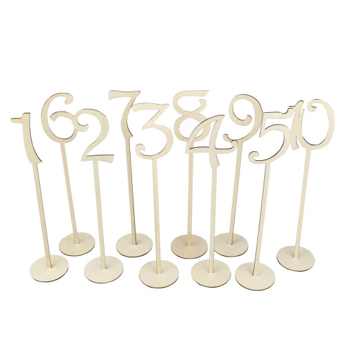 Wooden Table Numbers 1-10 for Wedding Decoration