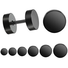 Limei Black Stud Earrings for Men and Women Stainless Steel