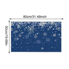 Viflosae Christmas snowflake kitchen mat non-slip blue black