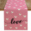 Valentine's Day table runner burlap 13x83 in pink 1