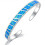 925 Sterling Silver Opal Cuff Bracelet Women 1