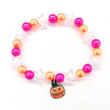 Halloween beaded bracelet orange pumpkin design 1 piece