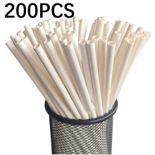 Gekleurde papieren rietjes, geschikt voor feestflessen, verpakking van 200 stuks.