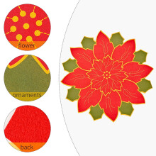 Kersttafelmat in bloemvorm, hitte-isolerende onderzetter, hittebestendige komonderzetter, placemat voor de feestdagen