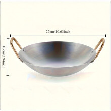Stainless Steel Wok Round Bottom Heavy-Duty 14 Inch