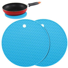 Sottobicchieri rotondi DIYOO blu, 2 pezzi, tappetino antiscivolo per tazze