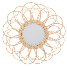 Woven Rattan Wall Hanging Mirror Home Decor 1pc