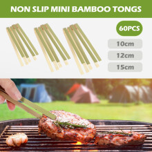 Mini pinces de cuisine et de service en bambou réutilisables (60 pièces)