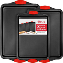Ensemble de 3 moules à pâtisserie antiadhésifs en acier au carbone
