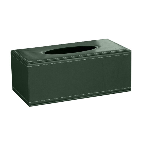 Porta-lenços de couro PU com tampa