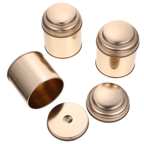 Boîte de rangement en métal doré rose 50 ml