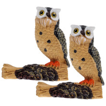 Mini figurka sovy světle hnědá plastová 2 ks