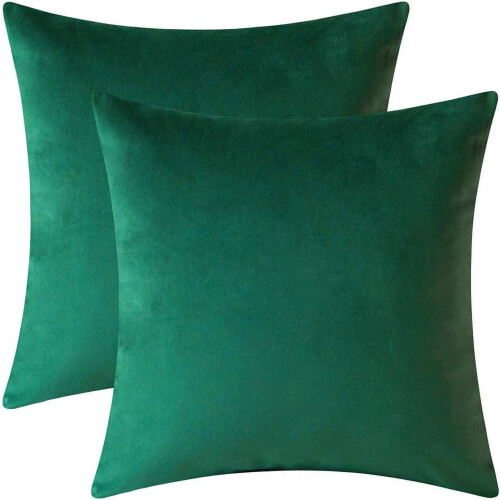 Conjunto de 2 capas de almofada de veludo quadradas de 60x60 cm (24x24 polegadas) em cor sólida.