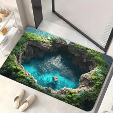 3D Hole Rug – 50" Optical Illusion Carpet, Anti-Slip, Compatible with Cats & Dogs