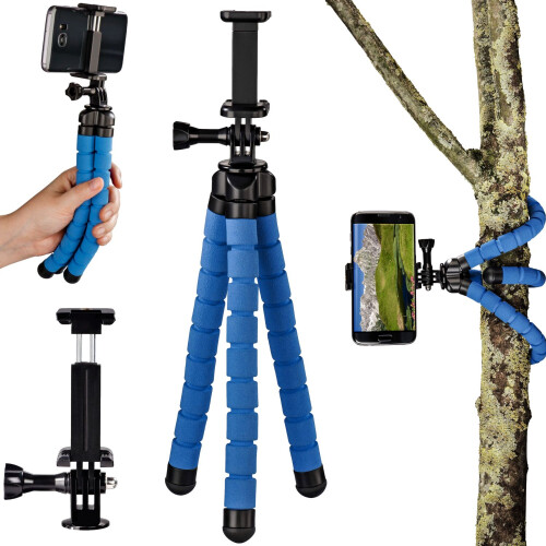 Hama Stativ Flex 26cm Blau für Smartphone/GoPro