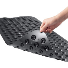 40x16" Non-Slip Bath & Shower Safety Mats with Suction Cups, Drain Holes, Machine Washable