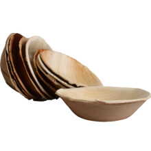 10x Runde Schale aus Palmblatt Größe 12,5 cm