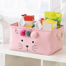 Contenitore in tessuto pieghevole, colore rosa, 1 pezzo