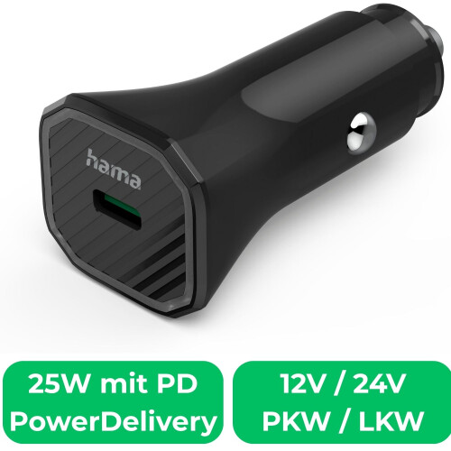 Hama Auto Schnellladegerät ECO USB-C PD 25W Schwarz
