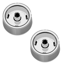 Manopola di controllo del piano cottura in plastica e metallo color argento (1 pezzo)